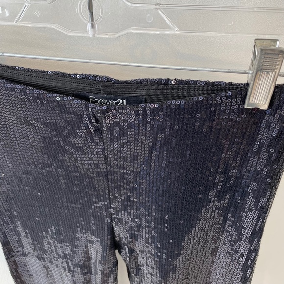 Sequined Leggings Forever 21 Navy Dark Purple XS - Picture 7 of 11